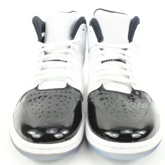 Nike 2013 Mens 12 Black White Concord Mid Air Jordan 1 Retro 95 616369-195 - Picture 10 of 12